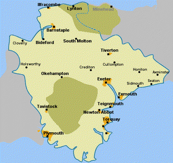  Map of Devon - U.K. - Neils Travel Web