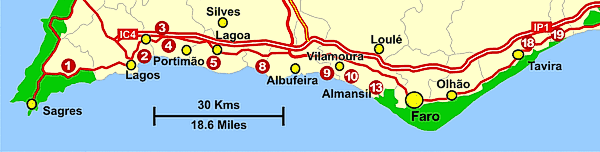 Algarve Golf Map
